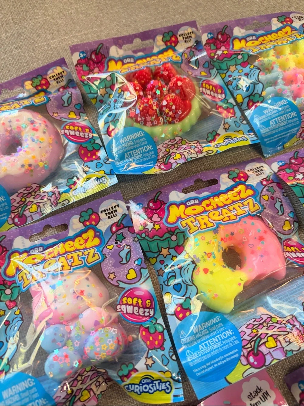 Viral ORB Mocheez Treatz Squishy Toys + Mochi Donut Bracelet Lot Sensory